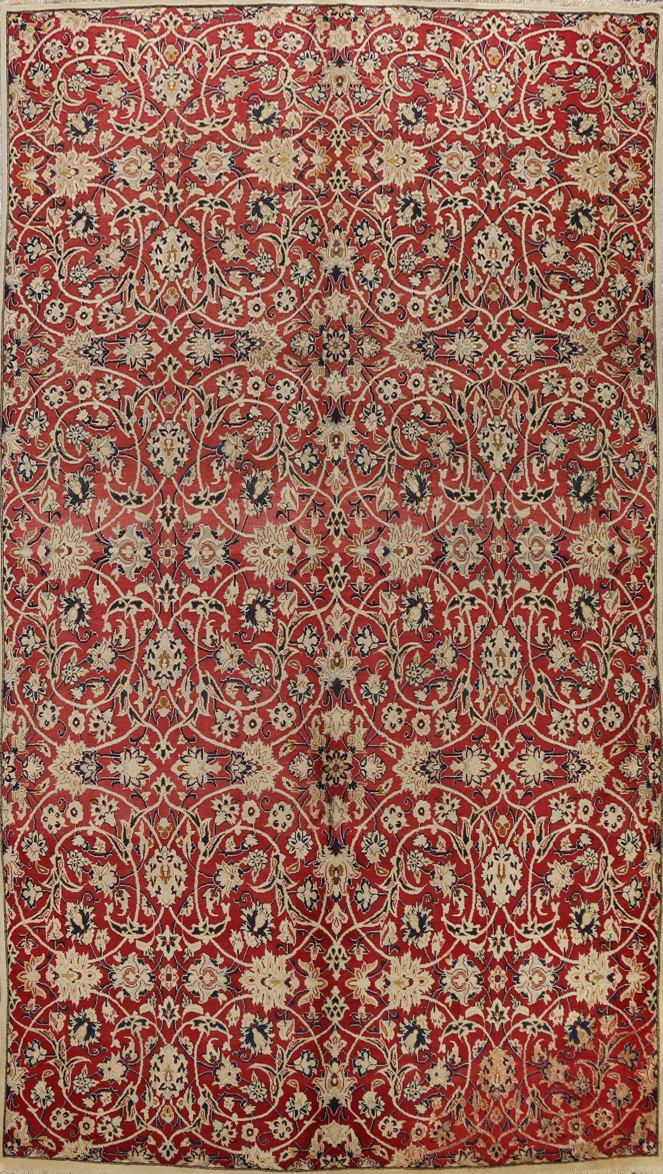 100% Vegetable Dye Floral Kashan Persian Area Rug 8x12