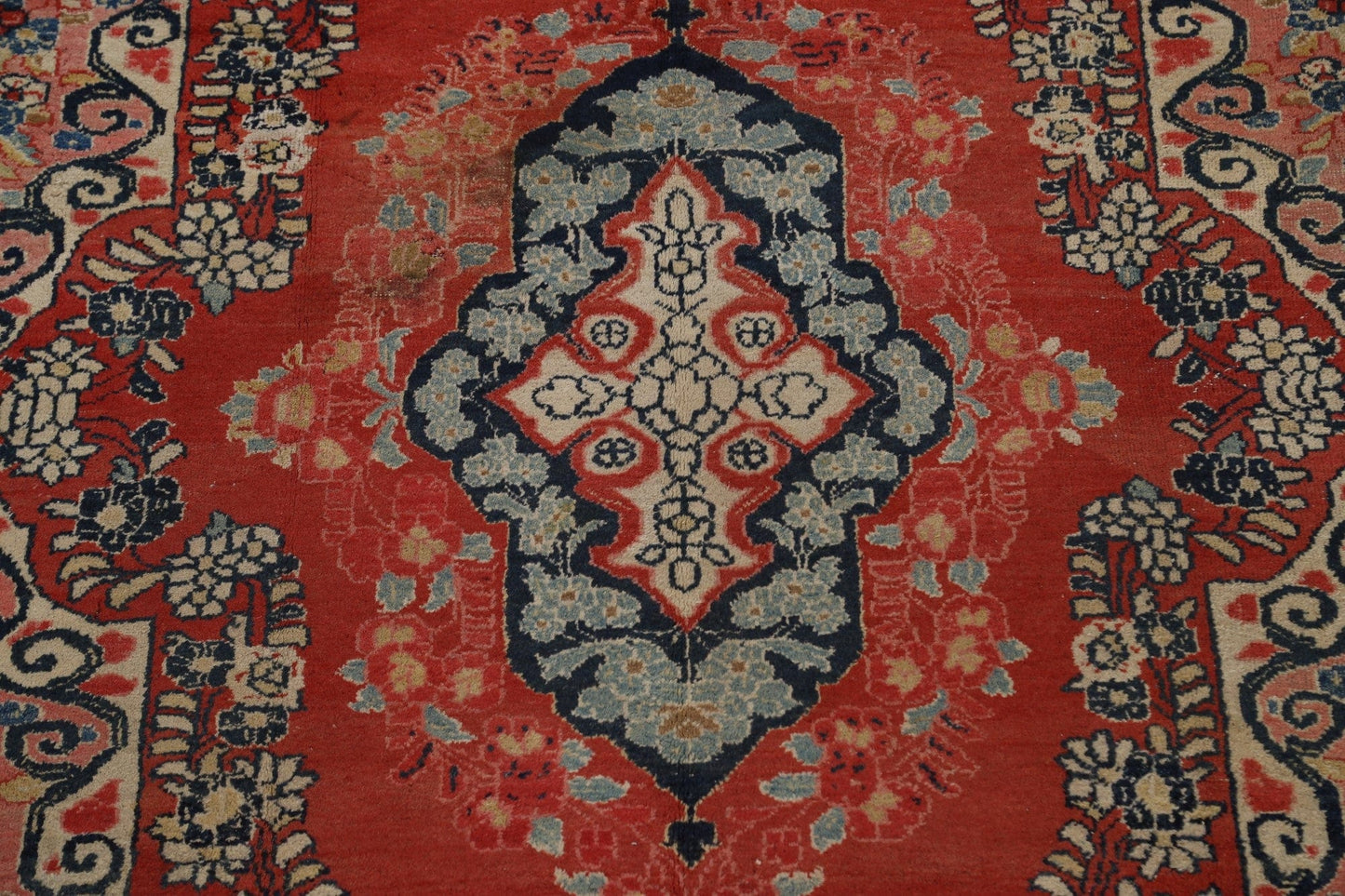 Antique Floral Mahal Persian Area Rug 8x11