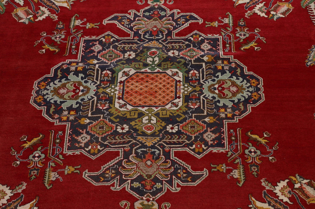 Geometric Red Tabriz Persian Area Rug 12x16 Large