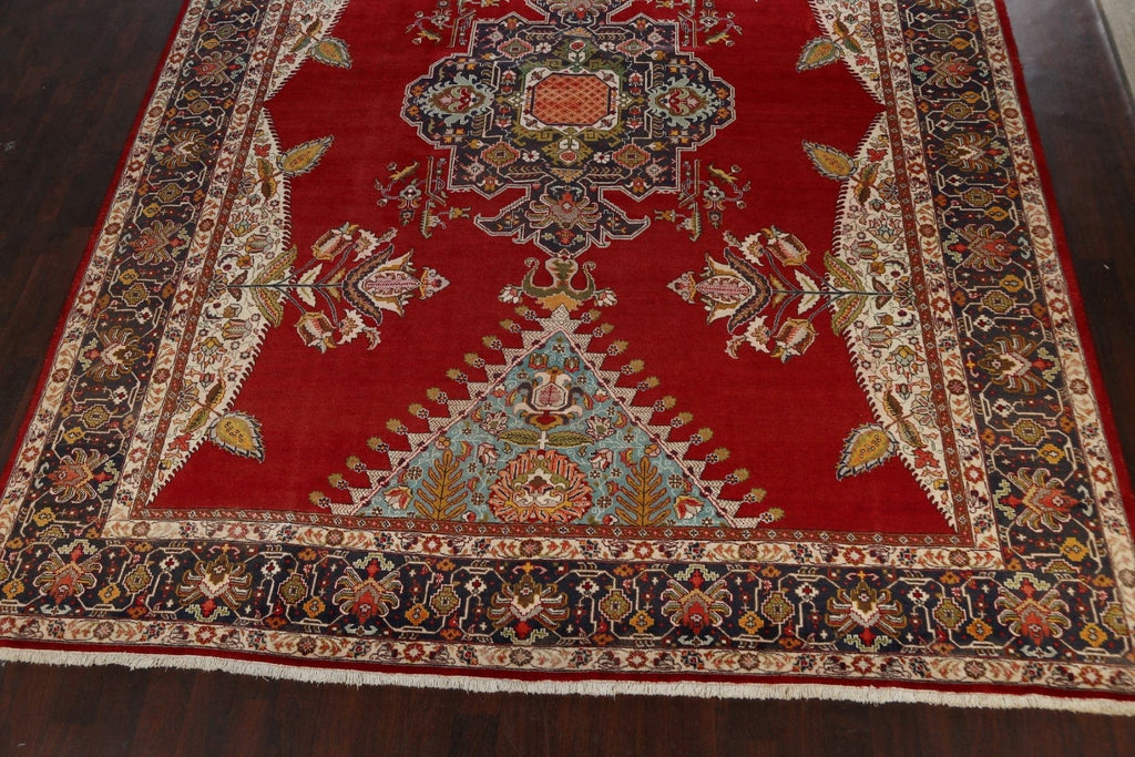 Geometric Red Tabriz Persian Area Rug 12x16 Large