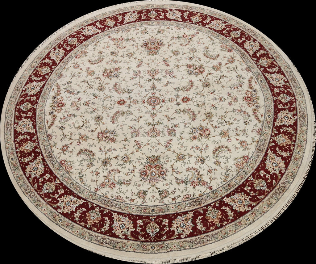 100% Vegetable Dye Tabriz Oriental Area Rug 10x10 Round