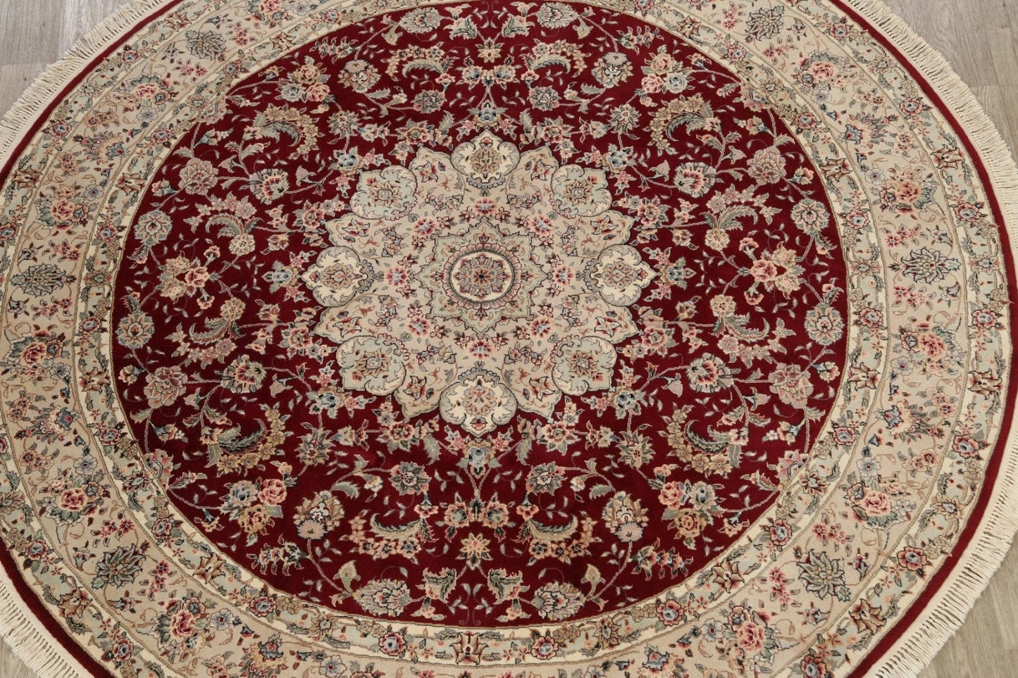 100% Vegetable Dye Aubusson Oriental Area Rug 8x8 Round