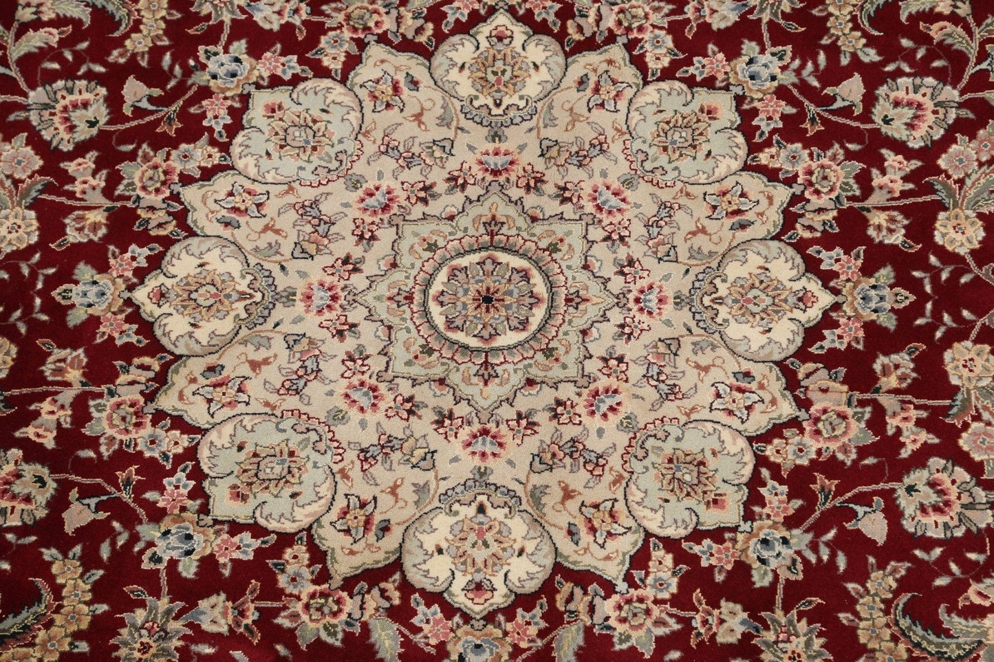 100% Vegetable Dye Aubusson Oriental Area Rug 8x8 Round