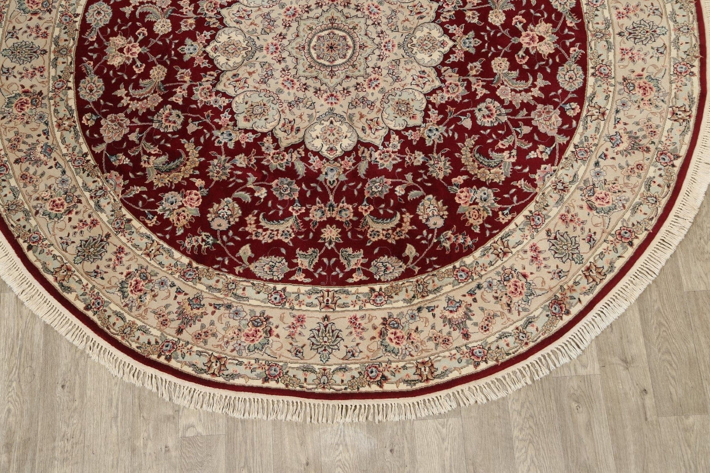 100% Vegetable Dye Aubusson Oriental Area Rug 8x8 Round