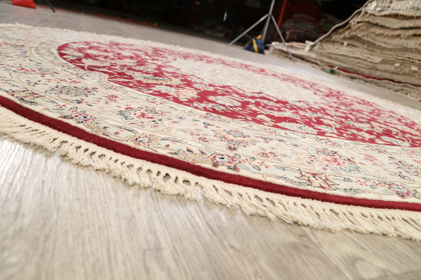 100% Vegetable Dye Aubusson Oriental Area Rug 8x8 Round