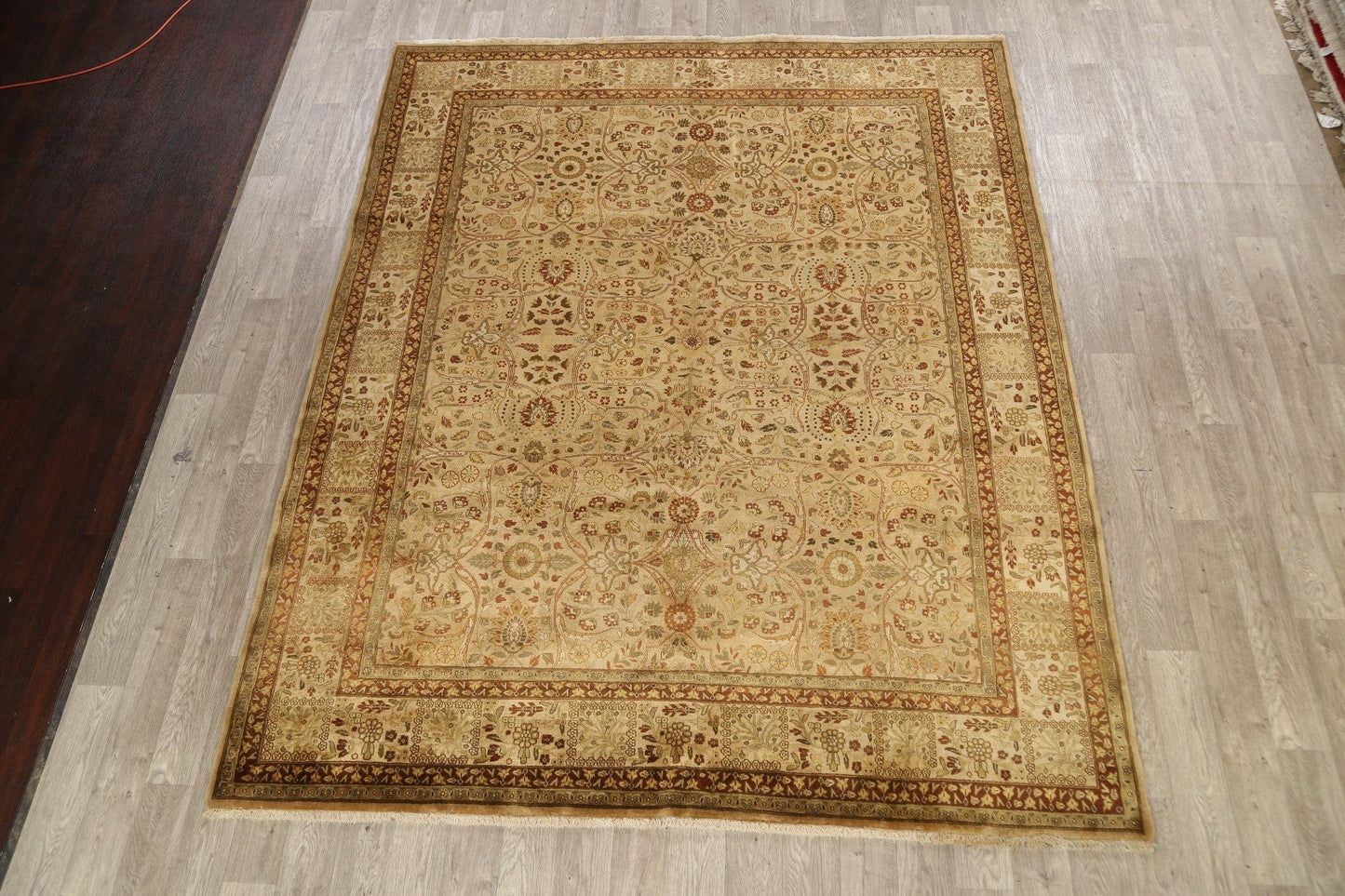 100% Vegetable Dye Floral Agra Oriental Area Rug 8x10