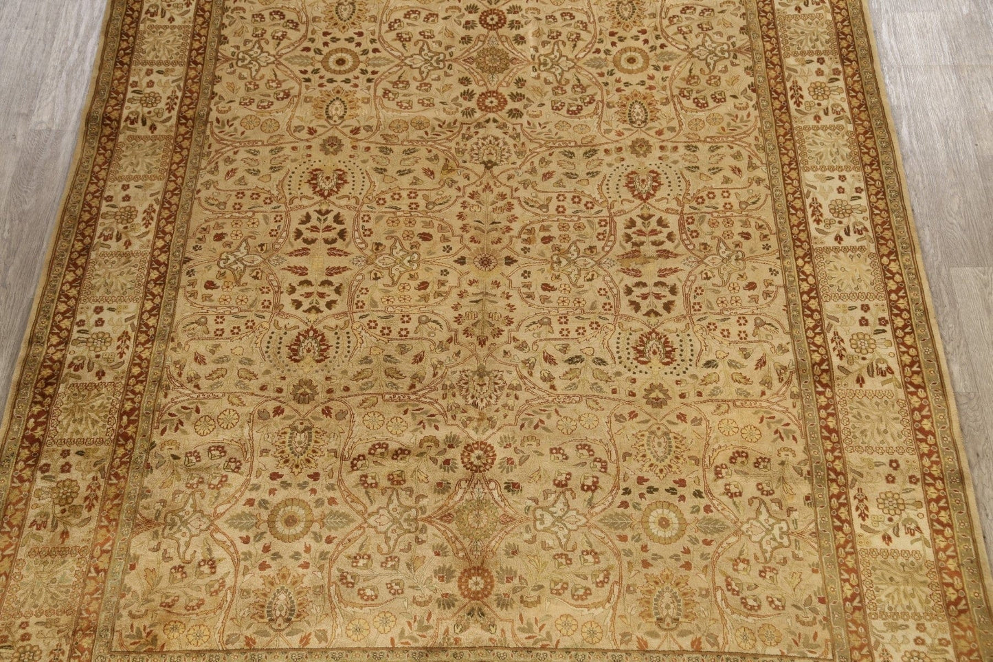 100% Vegetable Dye Floral Agra Oriental Area Rug 8x10