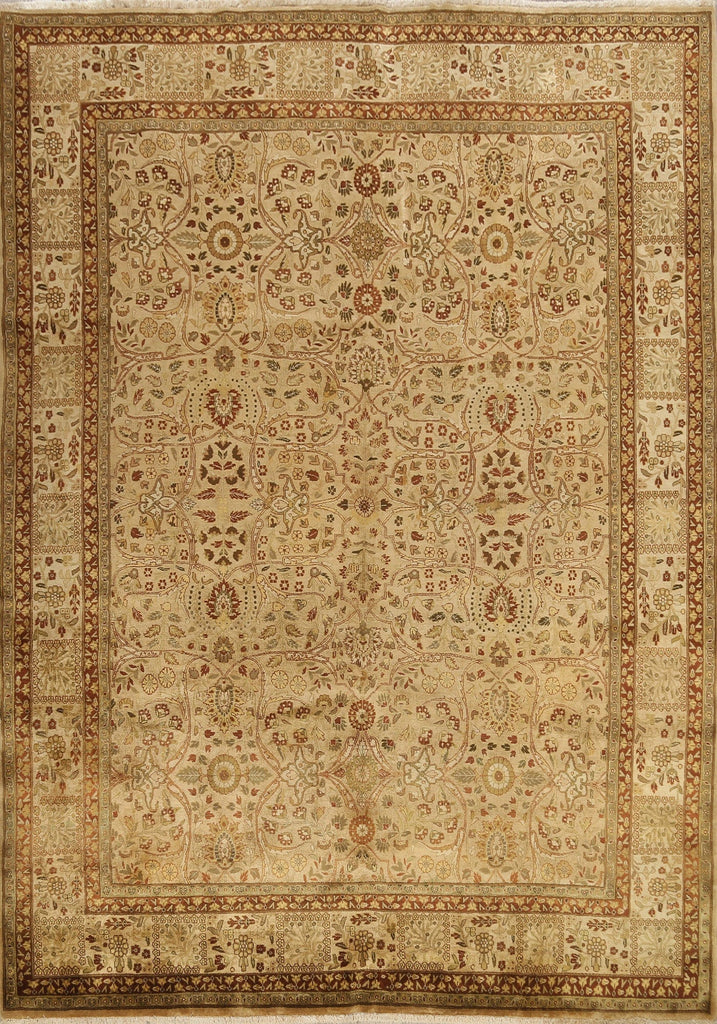 100% Vegetable Dye Floral Agra Oriental Area Rug 8x10