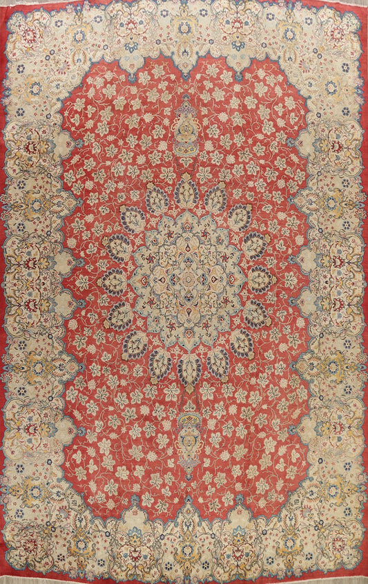 Floral Kashan Persian Area Rug 11x14 Large