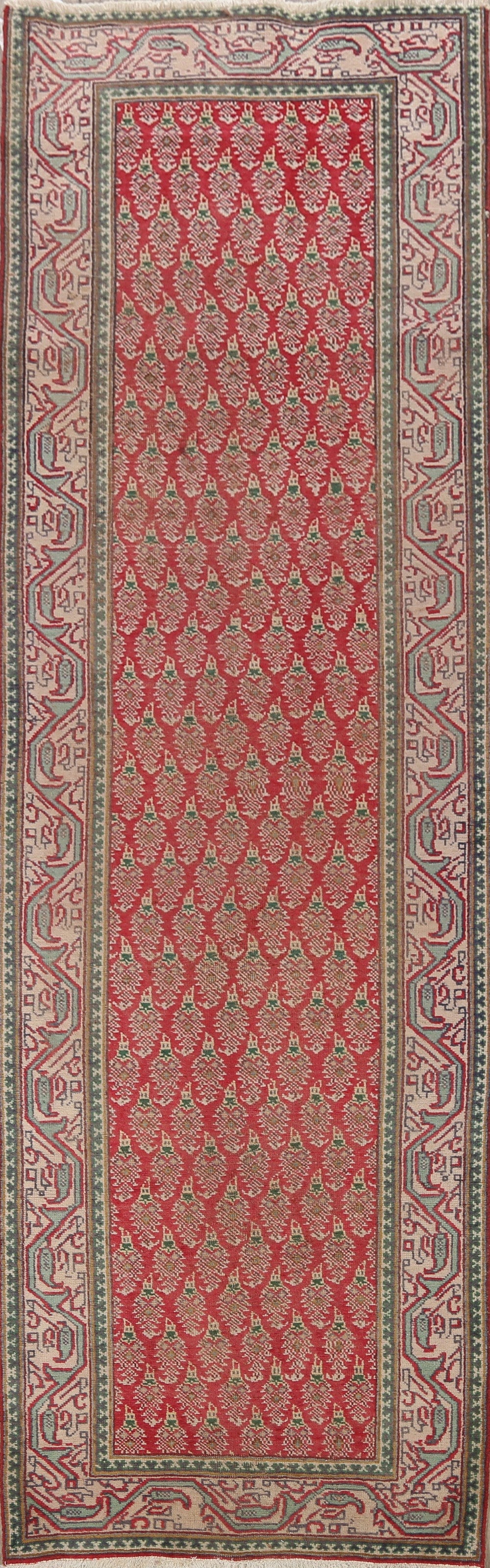 All-Over Tabriz Persian Runner Rug 3x11