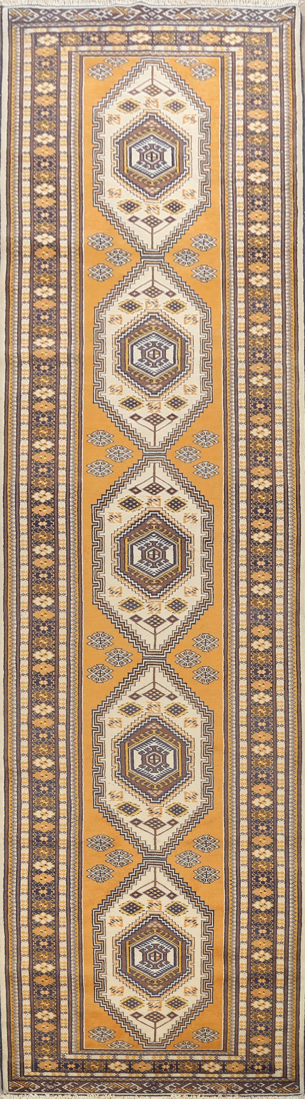 Geometric Bokhara Oriental Runner Rug 3x13