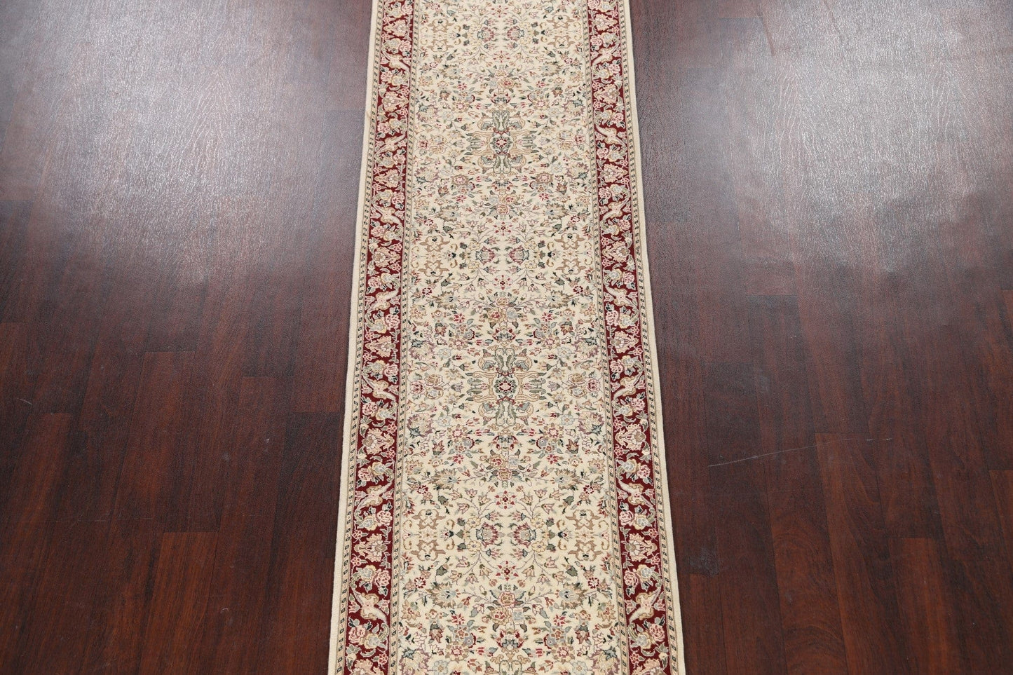 100% Vegetable Dye Floral Kerman Oriental Runner Rug 3x12