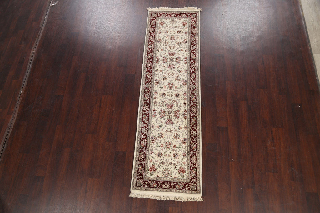 100% Vegetable Dye Floral Tabriz Oriental Runner Rug 2x8