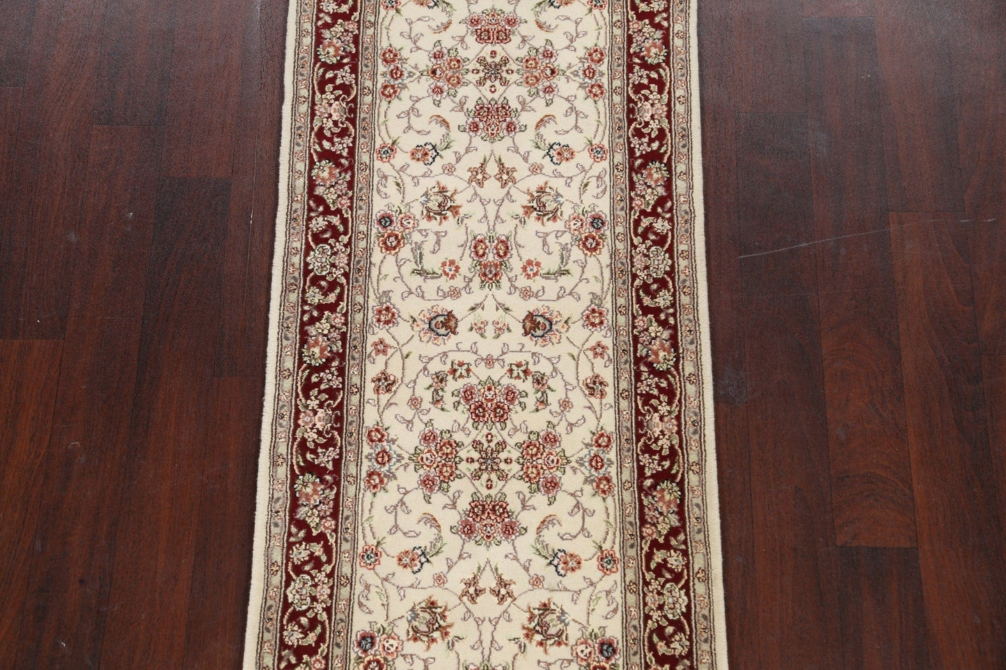 100% Vegetable Dye Floral Tabriz Oriental Runner Rug 2x8