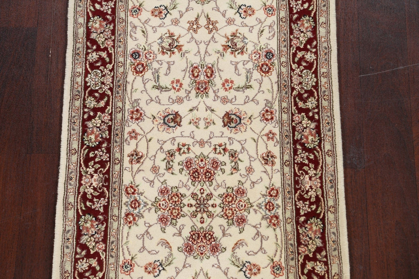 100% Vegetable Dye Floral Tabriz Oriental Runner Rug 2x8