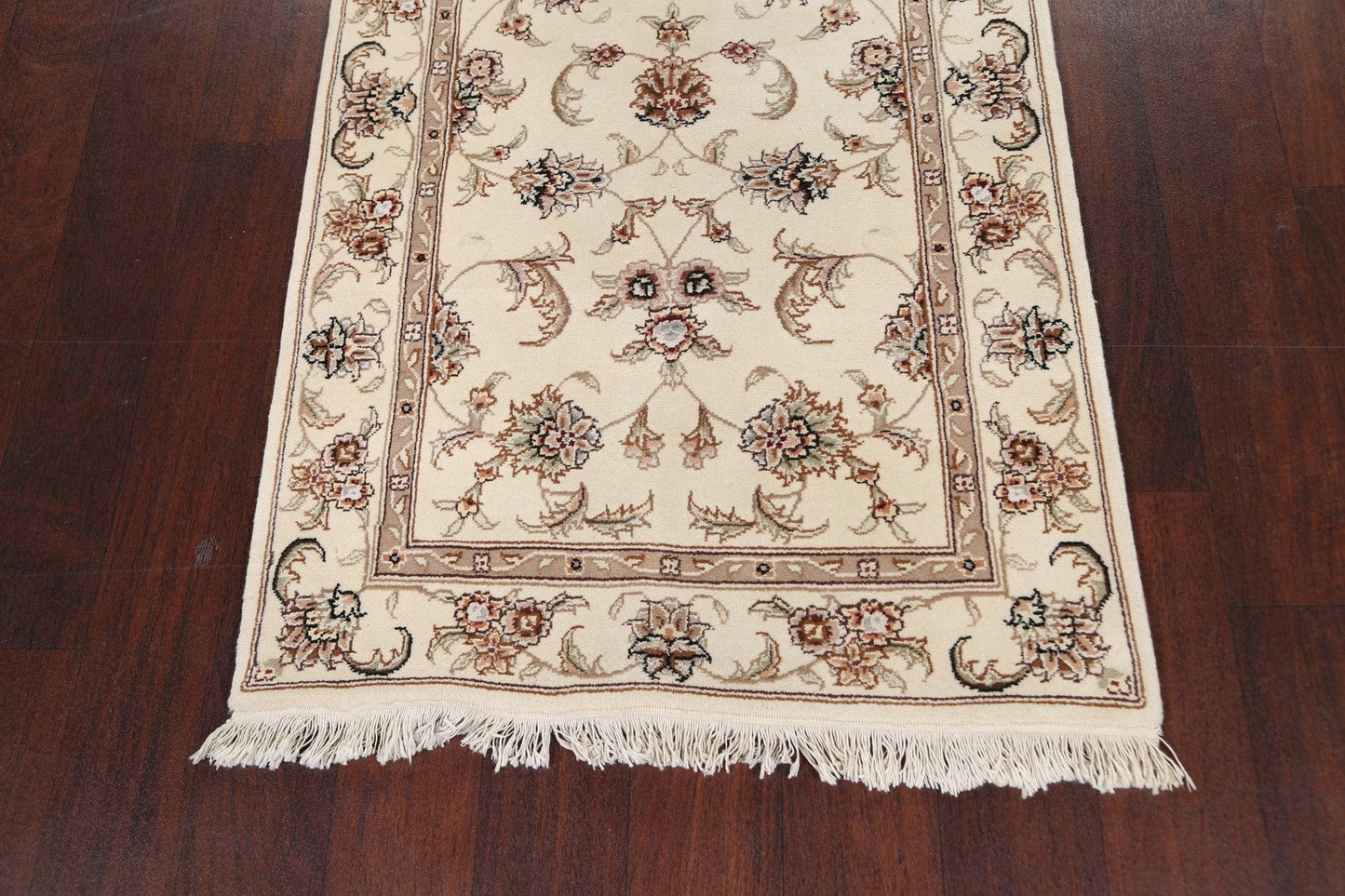 100% Vegetable Dye Floral Tabriz Oriental Runner Rug 3x22