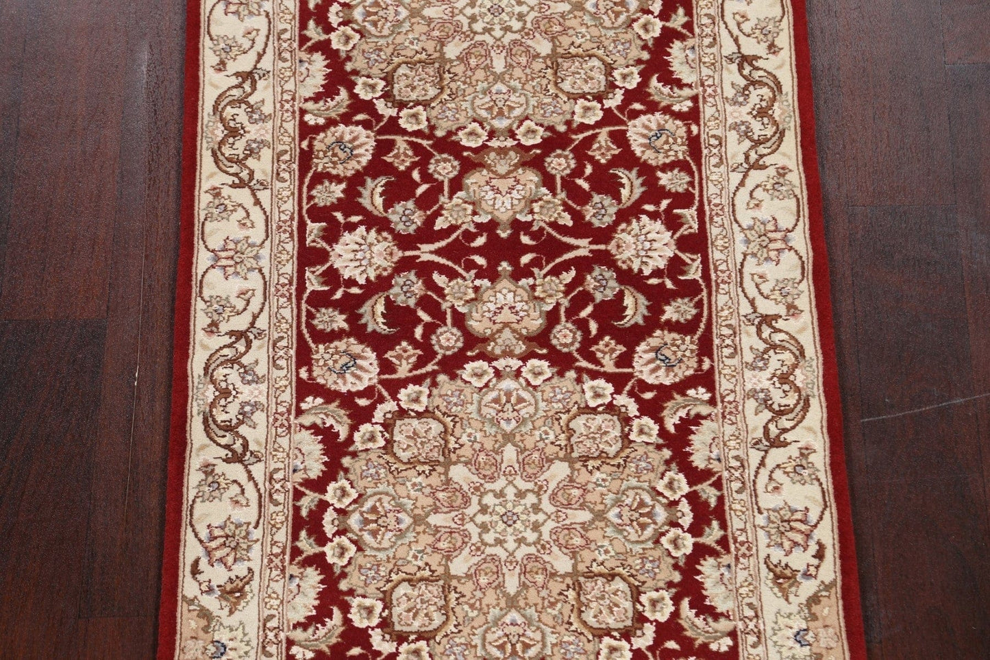 Wool/ Silk Floral Tabriz Oriental Runner Rug 3x8