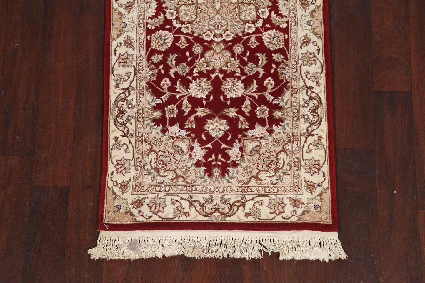 Wool/ Silk Floral Tabriz Oriental Runner Rug 3x8