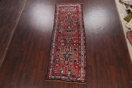 Pre-1900 Antique Heriz Bakhshayesh Persian Runner Rug 3x10