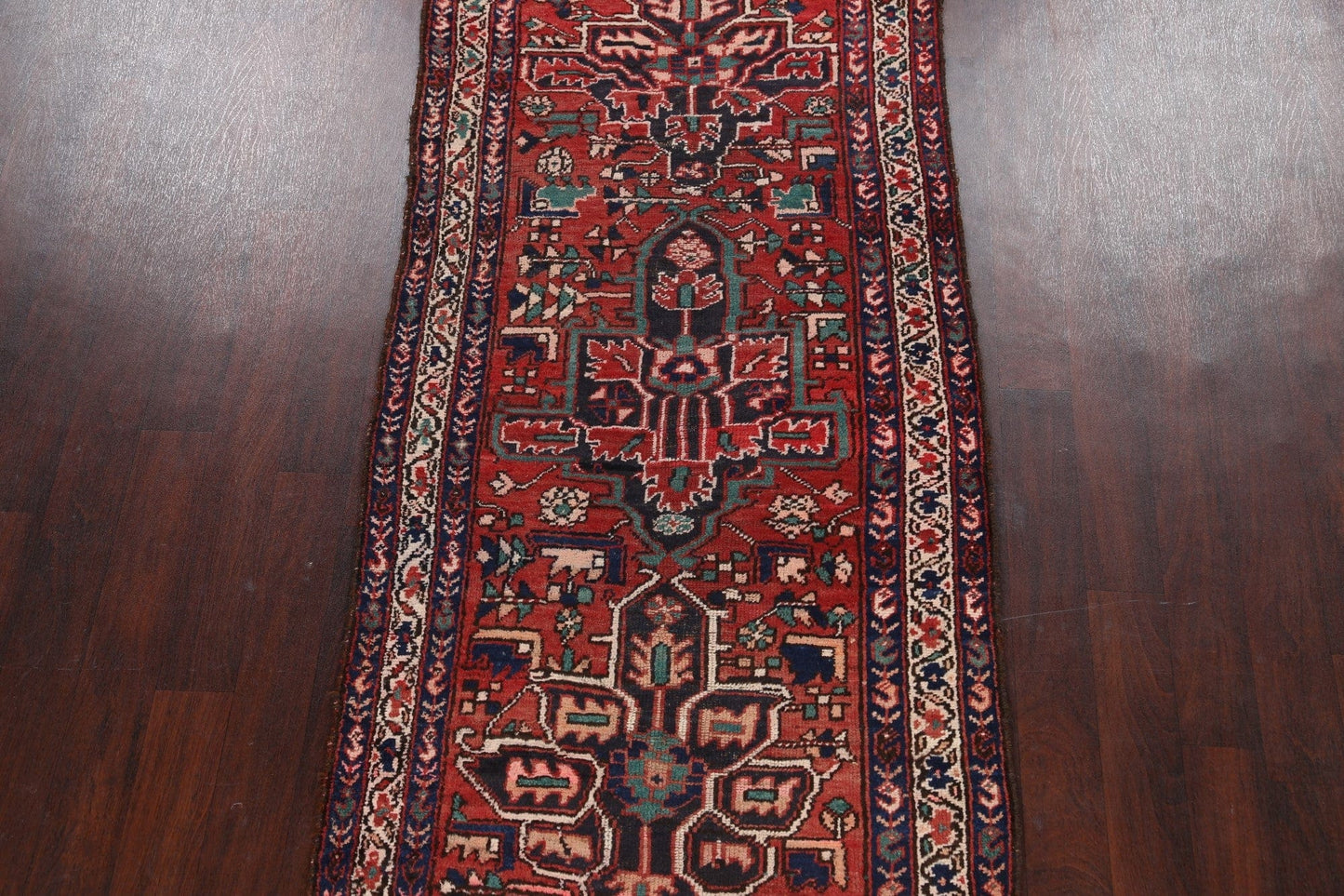 Pre-1900 Antique Heriz Bakhshayesh Persian Runner Rug 3x10