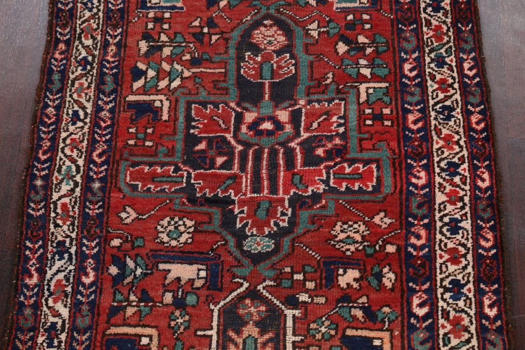 Pre-1900 Antique Heriz Bakhshayesh Persian Runner Rug 3x10