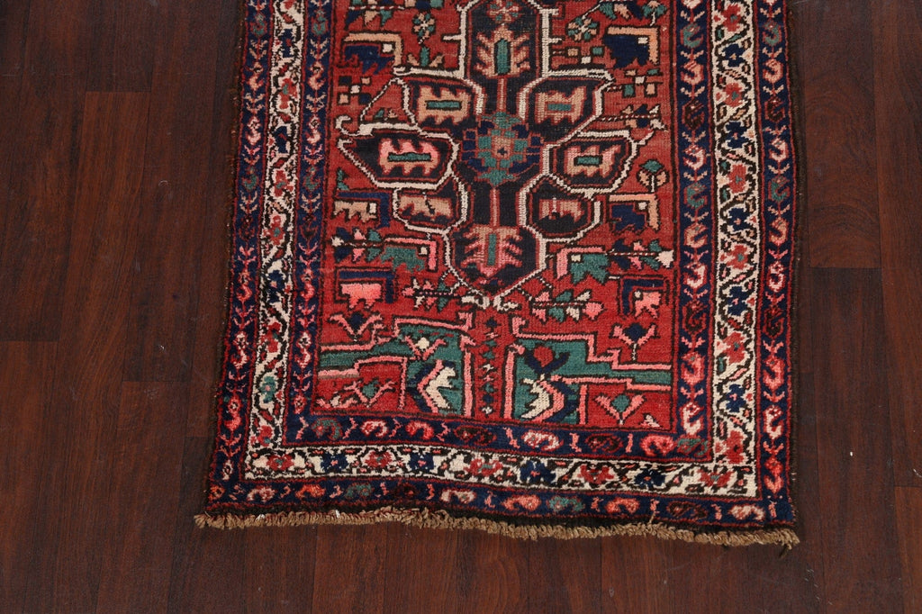 Pre-1900 Antique Heriz Bakhshayesh Persian Runner Rug 3x10