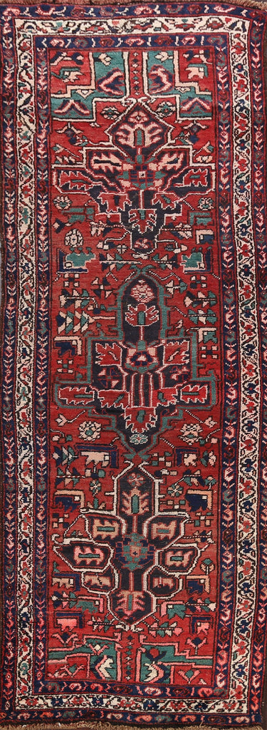 Pre-1900 Antique Heriz Bakhshayesh Persian Runner Rug 3x10