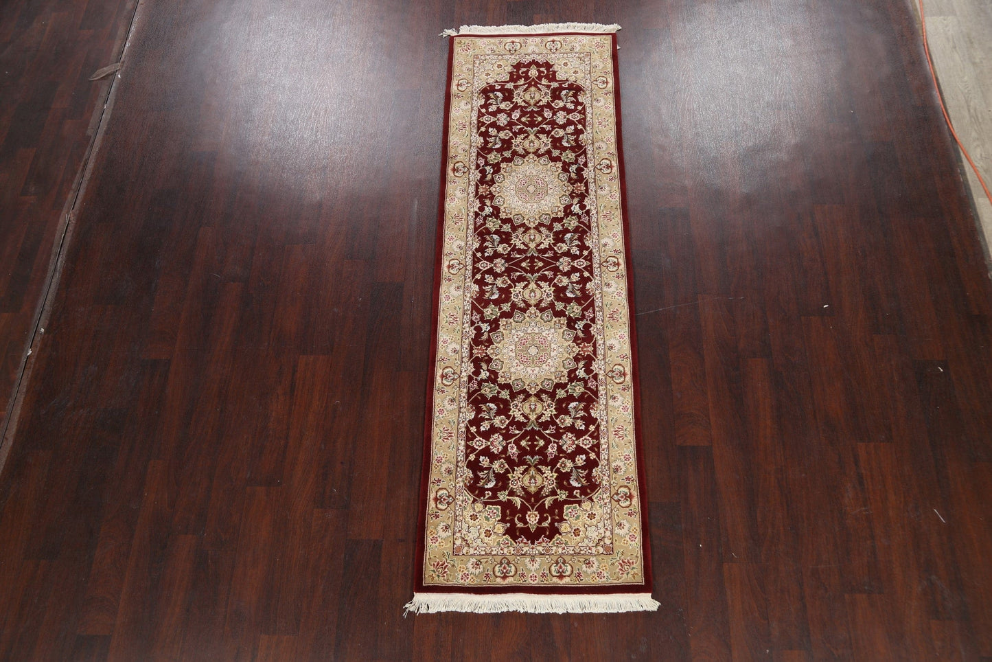 100% Vegetable Dye Floral Tabriz Oriental Runner Rug 3x8