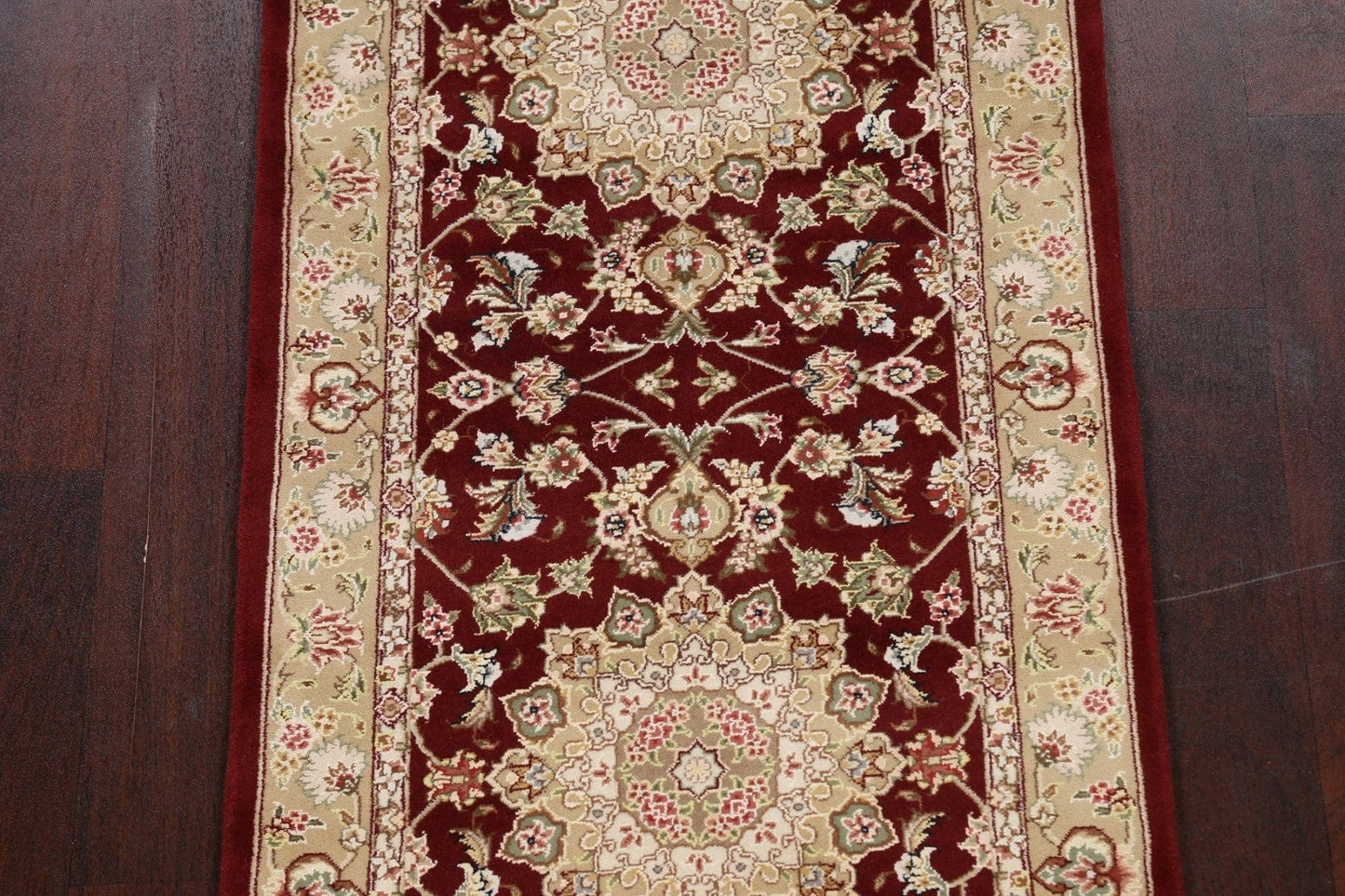 100% Vegetable Dye Floral Tabriz Oriental Runner Rug 3x8