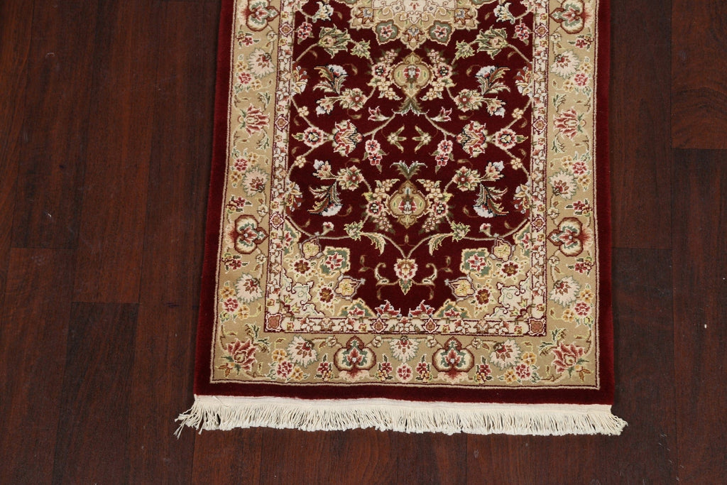 100% Vegetable Dye Floral Tabriz Oriental Runner Rug 3x8