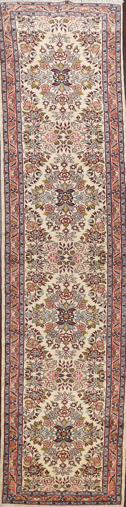 Floral Sarouk Persian Runner Rug 3x12