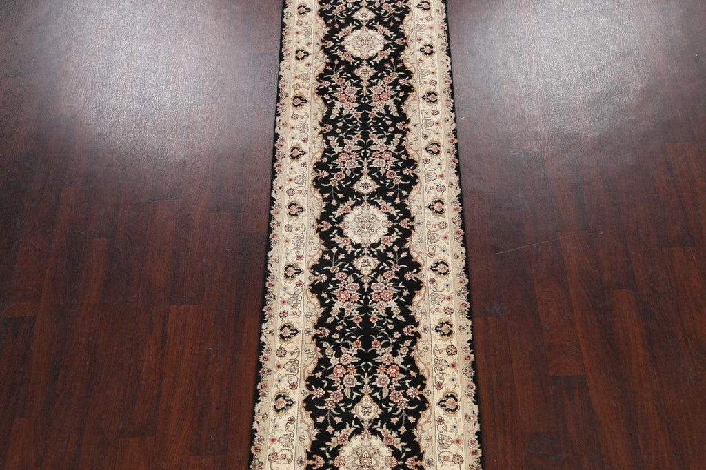 Vegetable Dye Wool/ Silk Tabriz Oriental Runner Rug 3x16