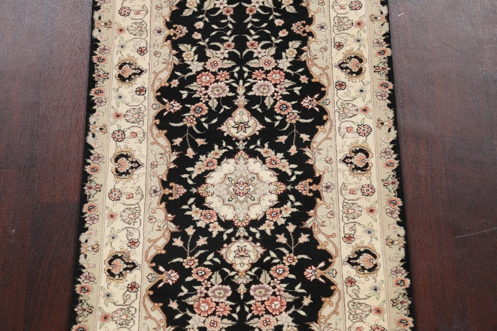 Vegetable Dye Wool/ Silk Tabriz Oriental Runner Rug 3x16