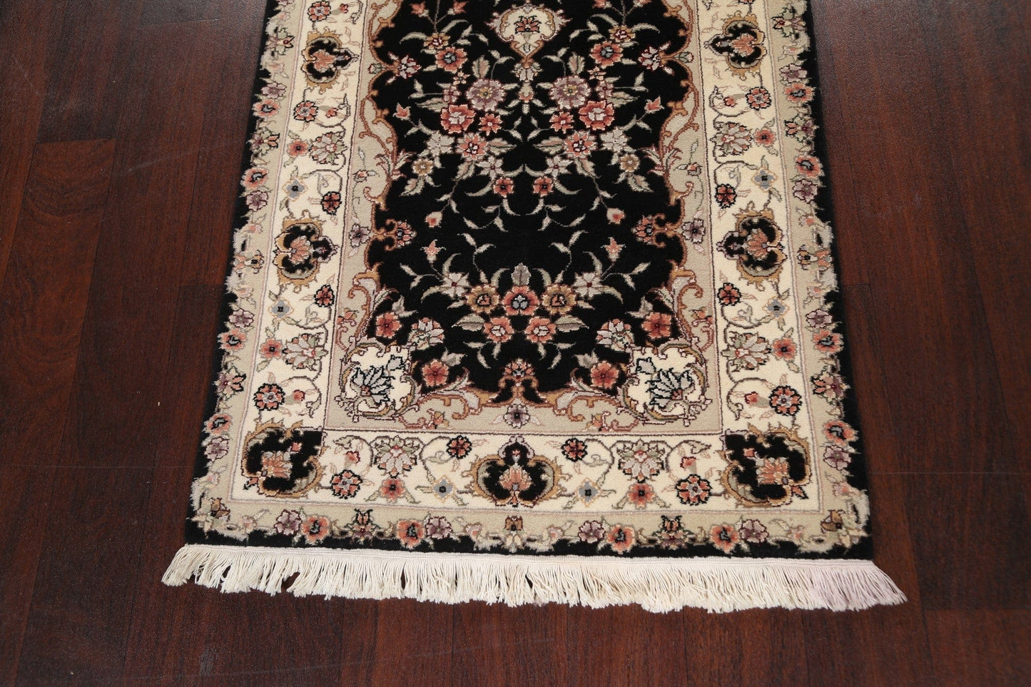 Vegetable Dye Wool/ Silk Tabriz Oriental Runner Rug 3x16