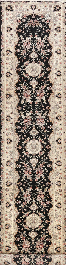 Vegetable Dye Wool/ Silk Tabriz Oriental Runner Rug 3x16