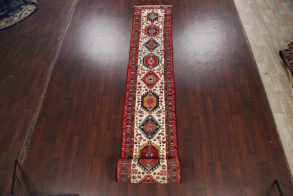 100% Vegetable Dye Tribal Gharajeh Persian Runner Rug 3x29