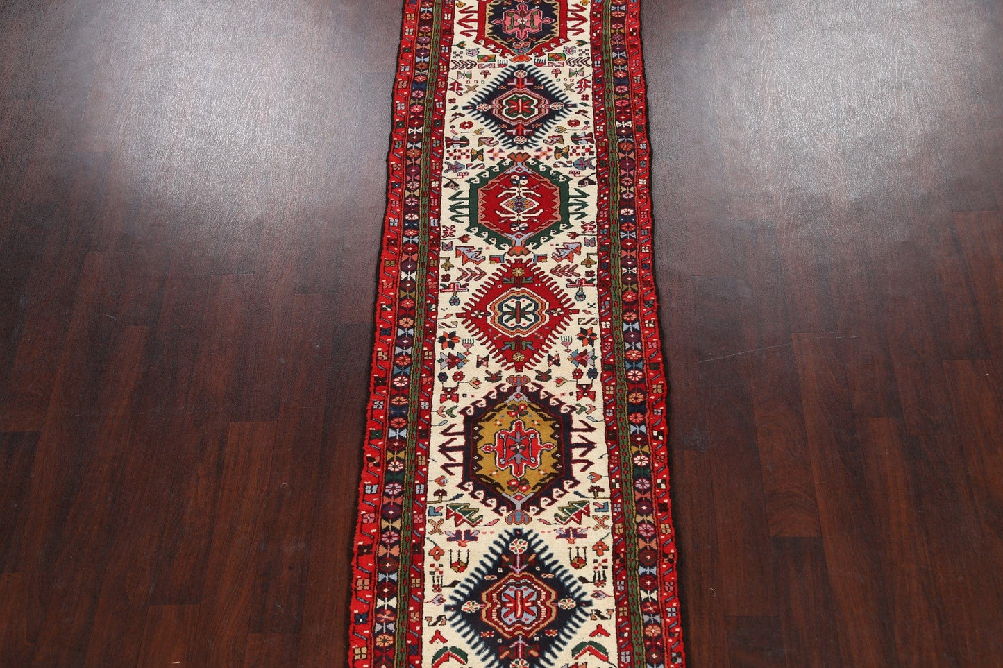 100% Vegetable Dye Tribal Gharajeh Persian Runner Rug 3x29