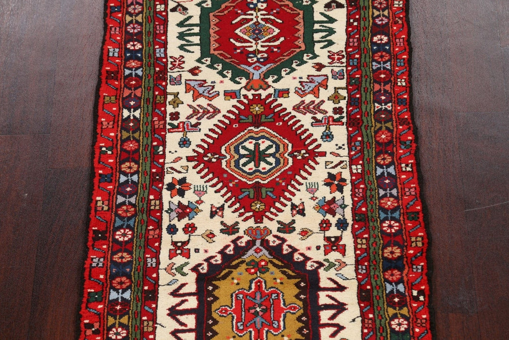 100% Vegetable Dye Tribal Gharajeh Persian Runner Rug 3x29