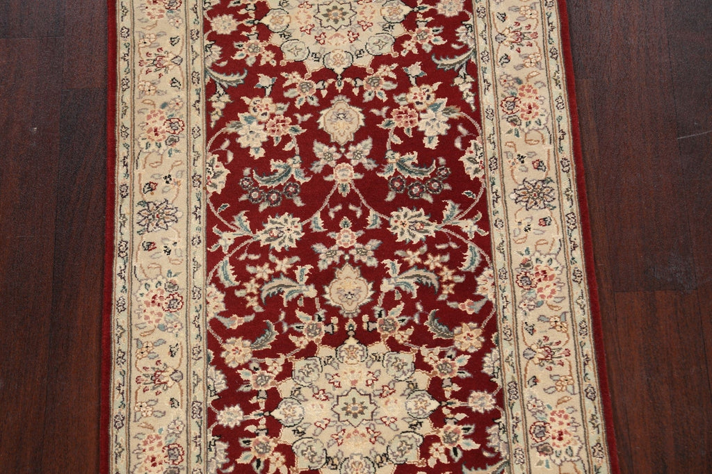 Vegetable Dye Wool/ Silk Tabriz Oriental Runner Rug 2x8