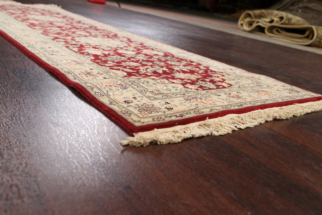 Vegetable Dye Wool/ Silk Tabriz Oriental Runner Rug 2x8