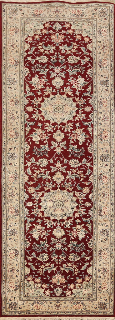 Vegetable Dye Wool/ Silk Tabriz Oriental Runner Rug 2x8