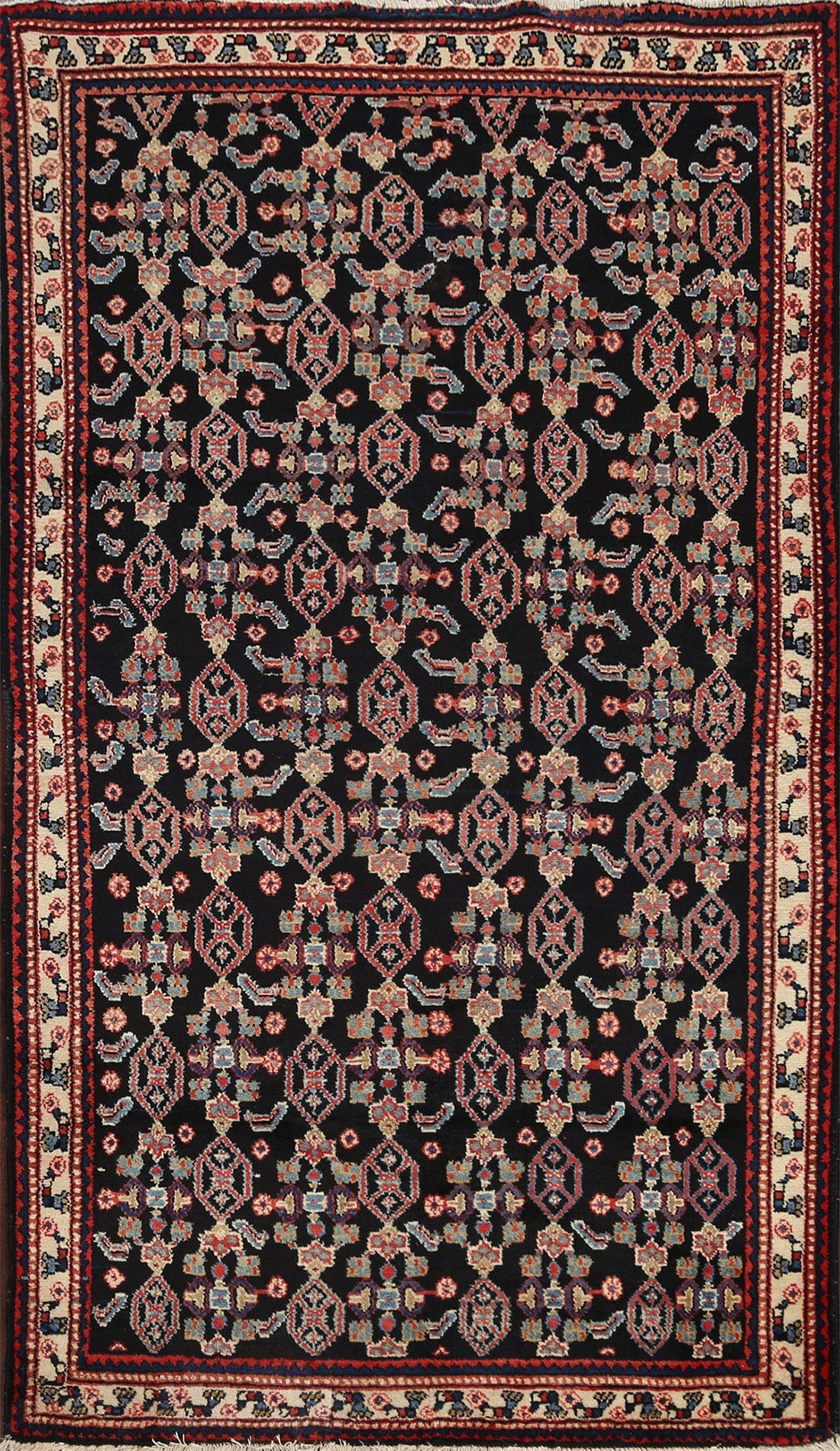 Vegetable Dye Geometric Malayer Persian Area Rug 4x7