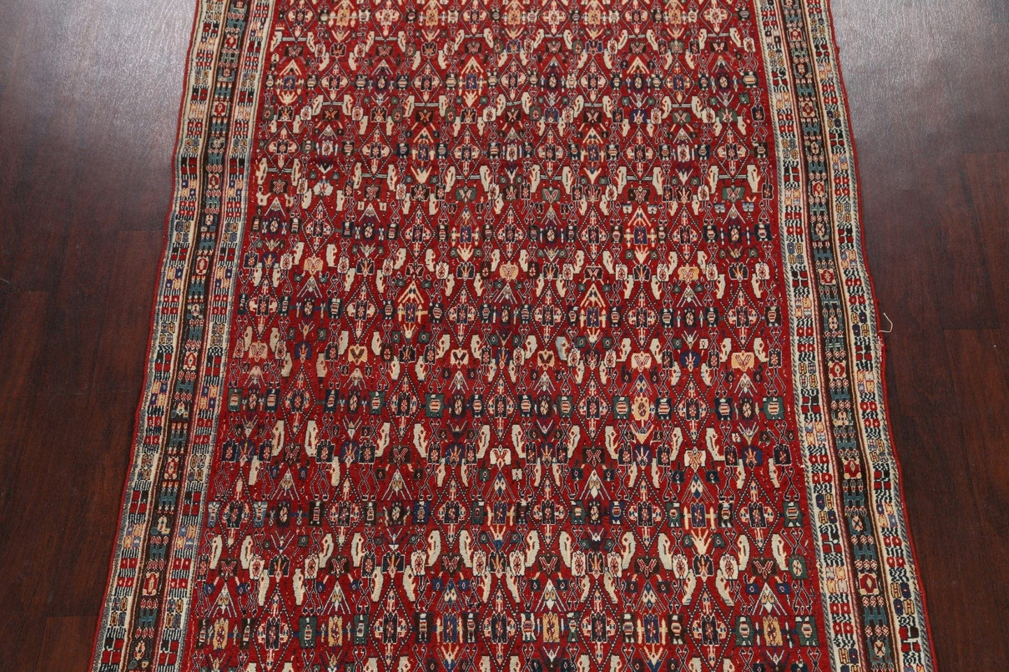 Vegetable Dye All-Over Qashqai Persian Area Rug 6x9