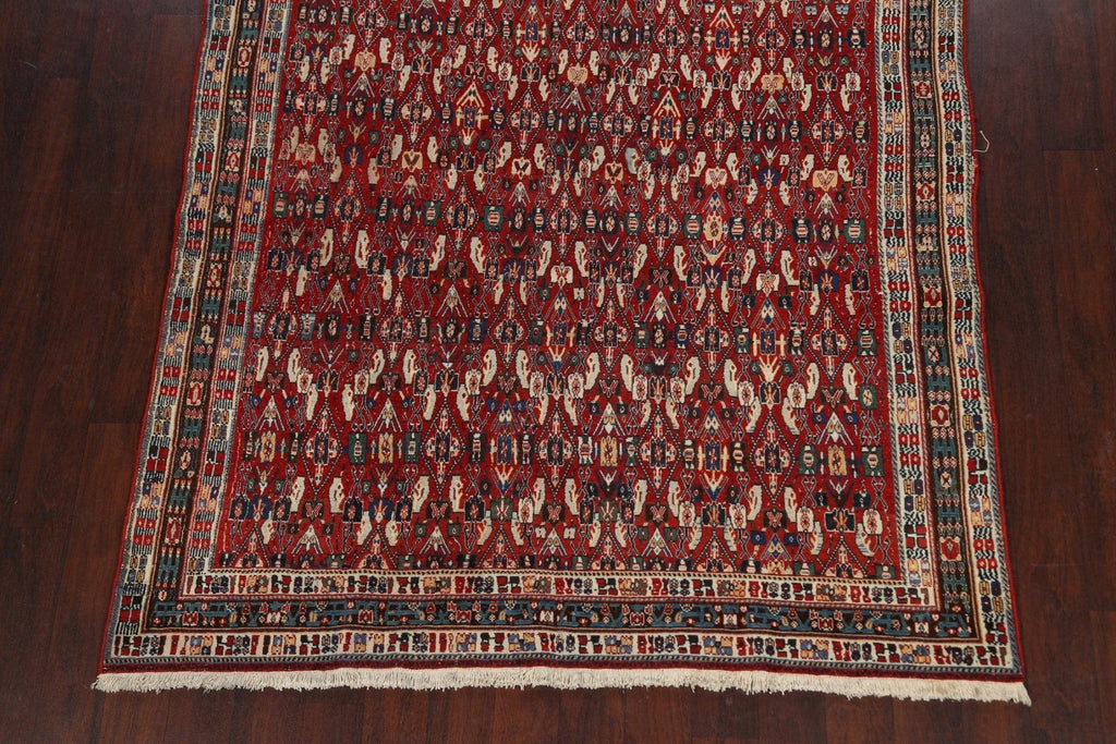 Vegetable Dye All-Over Qashqai Persian Area Rug 6x9