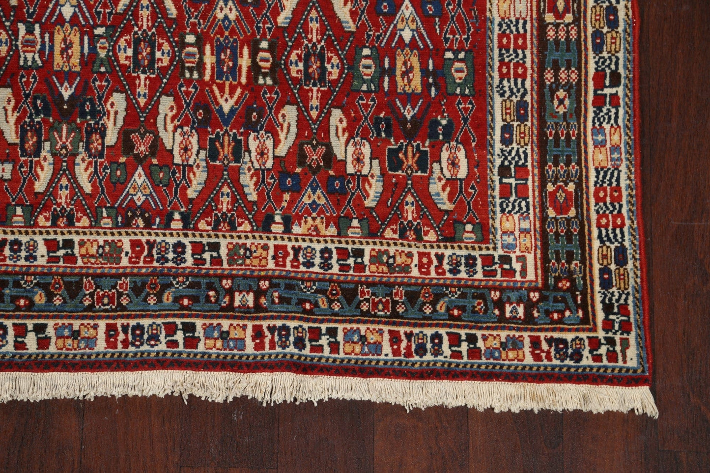 Vegetable Dye All-Over Qashqai Persian Area Rug 6x9