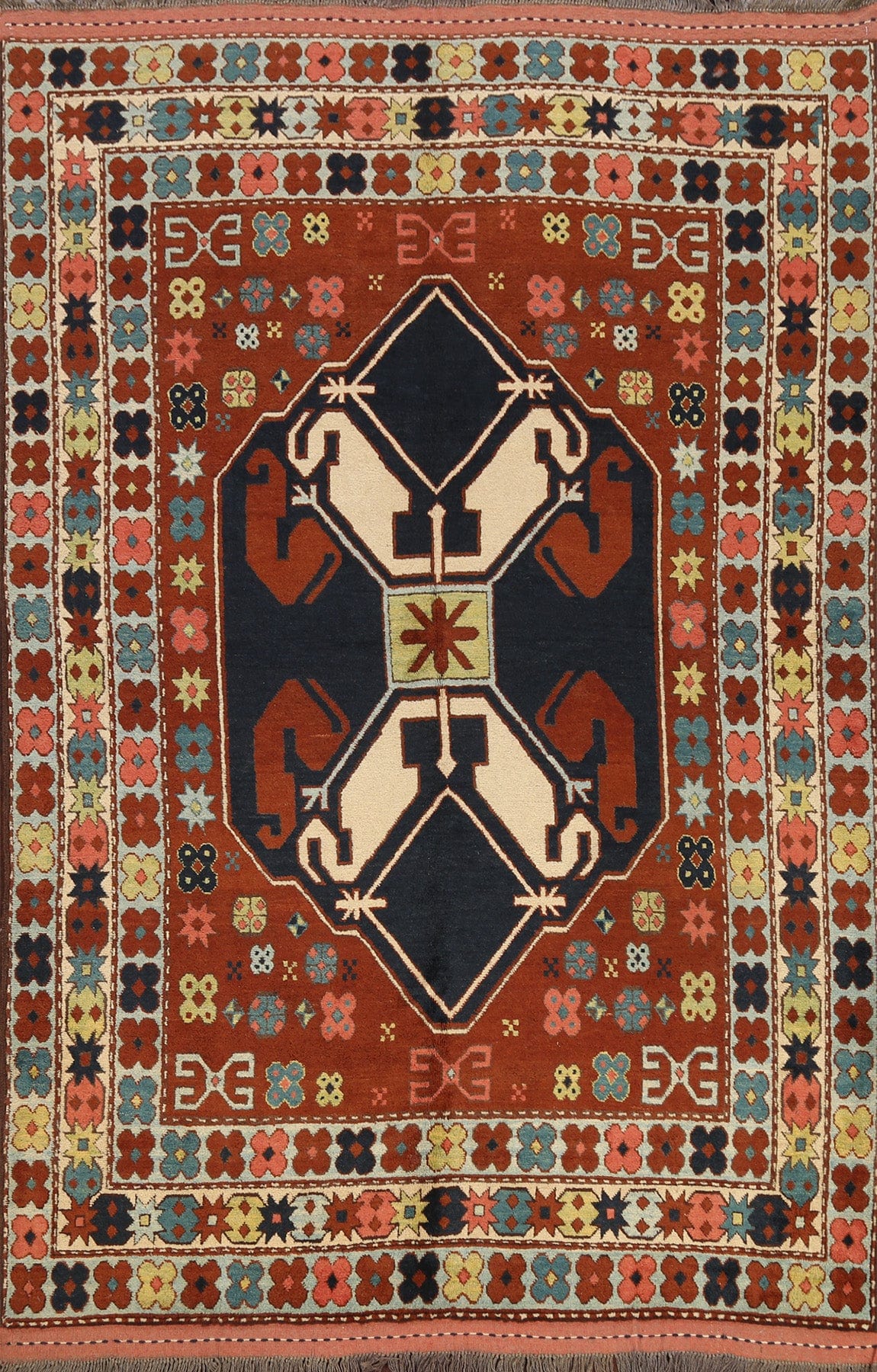 Geometric Anatolian Oriental Area Rug 6x8