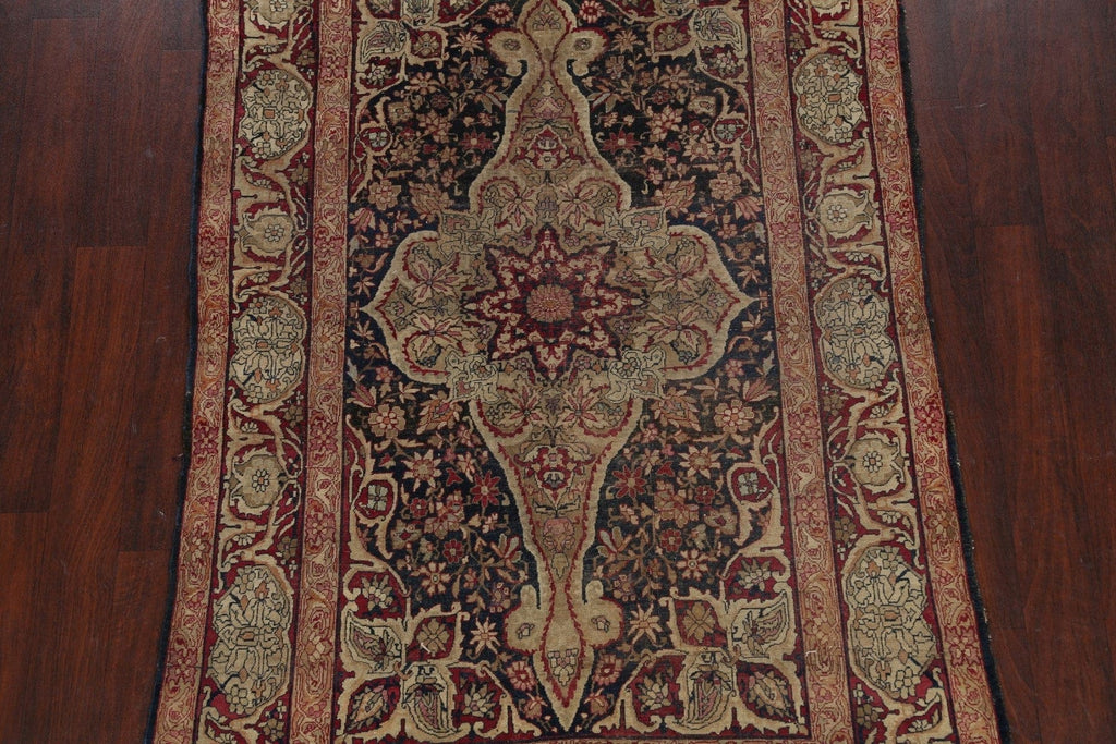 Pre-1900 Antique Floral Persian Area Rug 4x7