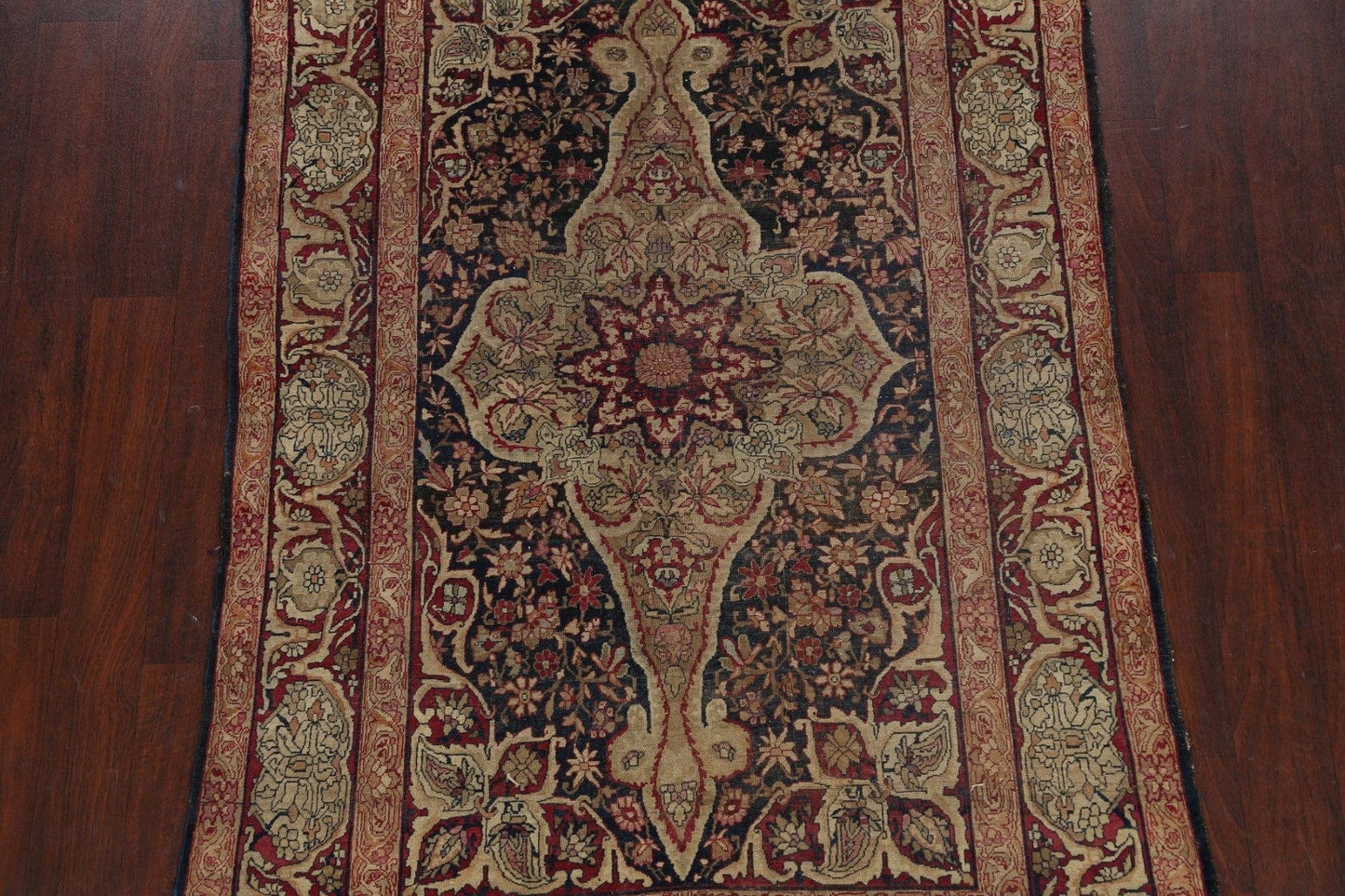 Pre-1900 Antique Floral Persian Area Rug 4x7