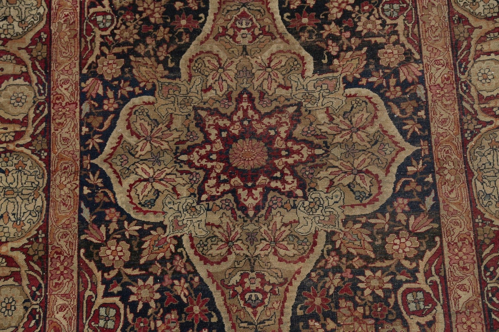 Pre-1900 Antique Floral Persian Area Rug 4x7