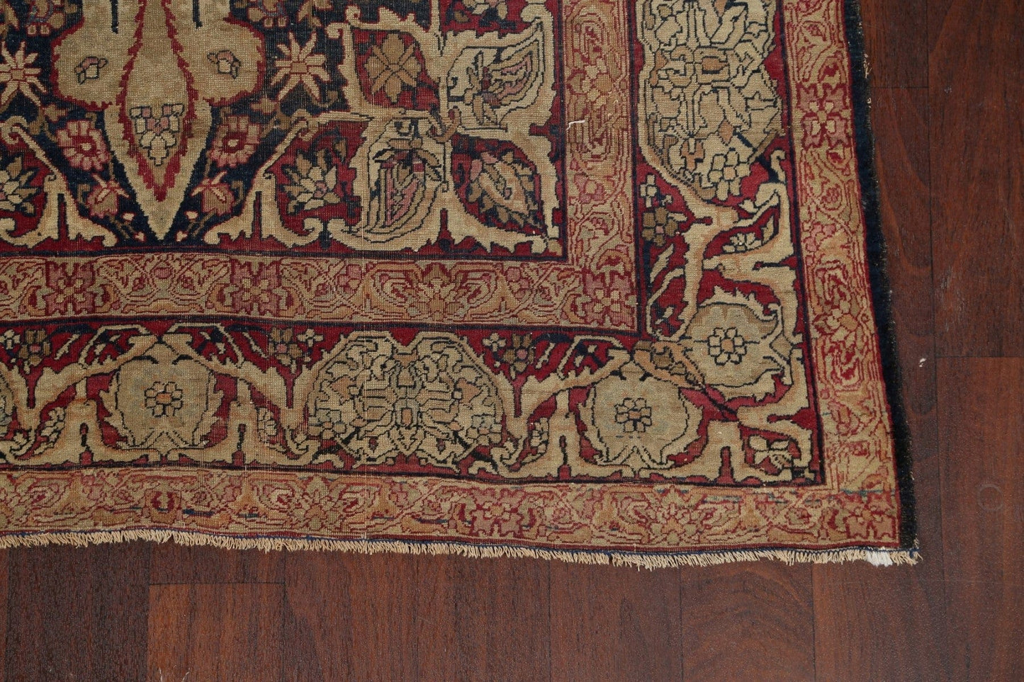 Pre-1900 Antique Floral Persian Area Rug 4x7